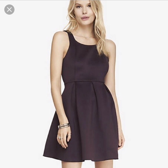 Express Black Crisscross Fit & Flare Dress Sz 0 - Picture 2 of 6